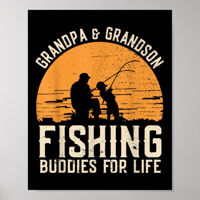 Affiche Copains de pêche Grand-père et petit-fils Fête des (Devant)