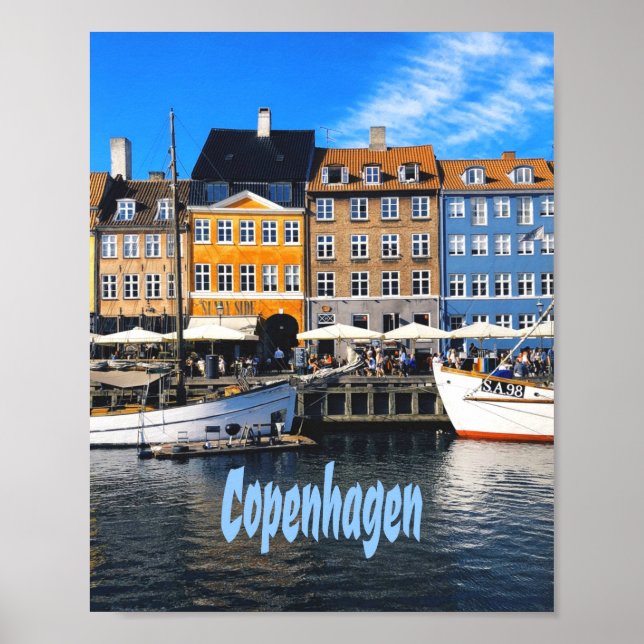 Affiche Copenhagen Denmark Capital Canal Homes Nyhavn (Devant)
