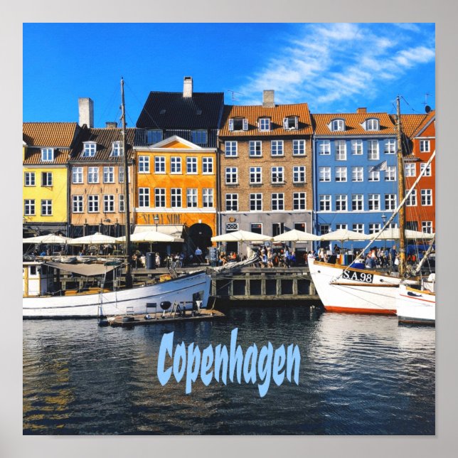 Affiche Copenhague Danemark Capital Canal Homes Nyhavn (Devant)