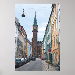 Affiche Copenhague, Danemark, Hôtel de ville