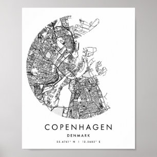 Affiche Copenhague Danemark Minimal moderne Circle Street