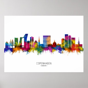 Affiche Copenhague Danemark Skyline