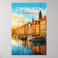 Copenhague Danemark Voyage Art Vintage