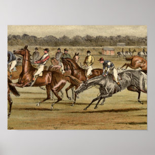 Affiche Copie 1886 de course de chevaux de course