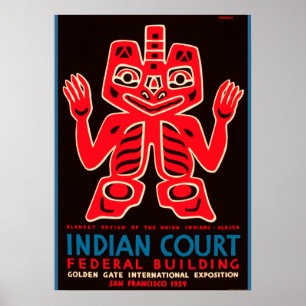 Affiche Copie 1939 indienne d'annonce de cour d'expo du