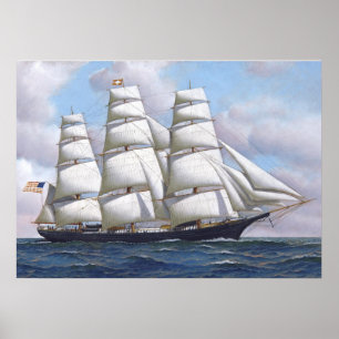 Affiche Copie américaine de nuage de vol de bateau de