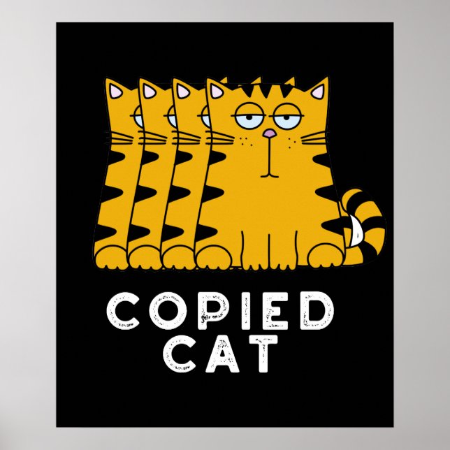 Affiche Copié Chat Funny Animal Pun Dark BG (Devant)