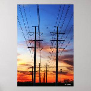 Affiche Copie d'affiche de coucher du soleil de ligne