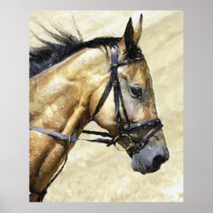 Affiche Copie d'affiche de portrait de cheval d'Akhal-Teke