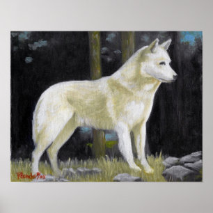 Affiche Copie d'affiche de portrait de chien de Canaan
