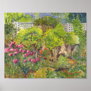 Affiche Copie d'aquarelle du jardin de Jane Austen