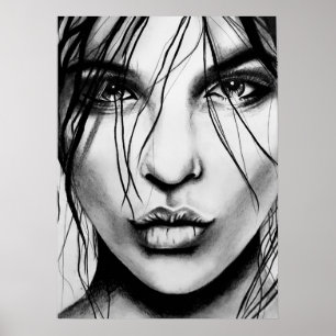 Affiche Copie d'art de dessin de portrait