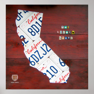 Affiche Copie de carte de plaque minéralogique de la
