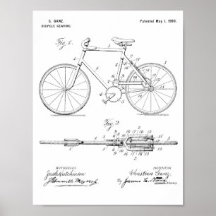 Affiche Copie de dessin d'art de brevet de vitesse de 1900