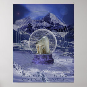 Affiche Copie de globe de neige d'ours blanc