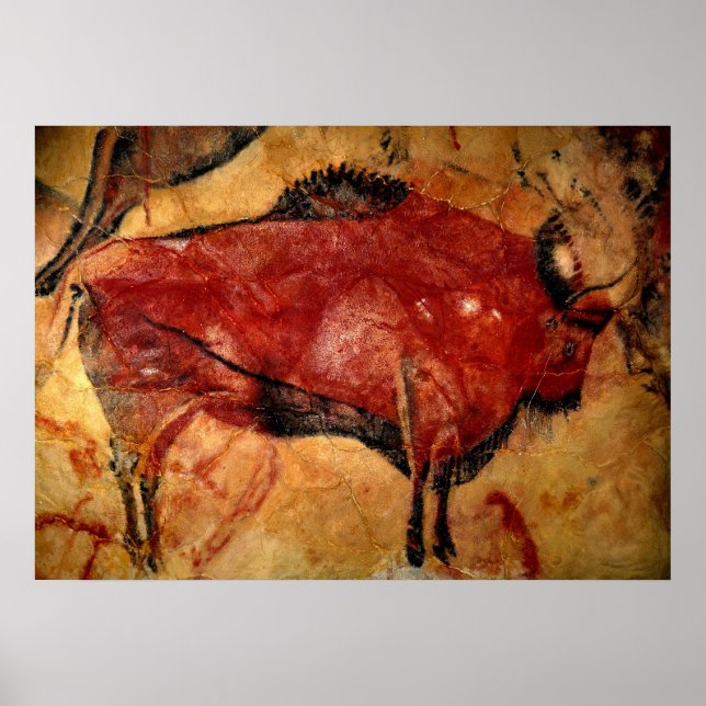 Affiche Copie de la peinture de la grotte de Bison (Devant)