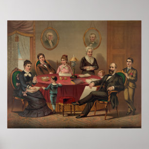Affiche Copie de lithographie de PRÉSIDENT GARFIELD et de
