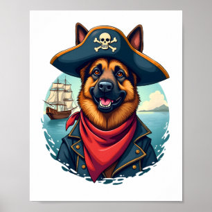 Affiche Copie de Pirate de Chien Berger Allemand