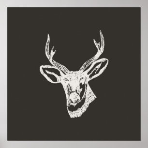 Affiche Copie de tête de cerfs communs