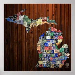 Affiche Copie de toile de carte de plaque minéralogique