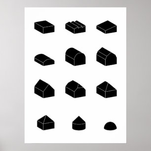 Affiche Copie des formes 3D de toit