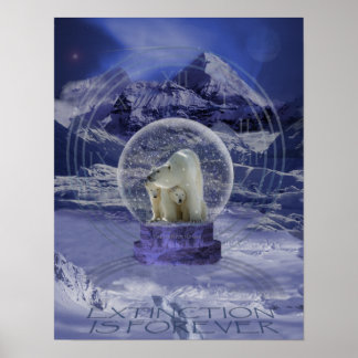 Affiche Copie du Globe de neige de l'ours polaire