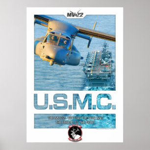 Affiche Copie du transporteur MV22 avec le texte