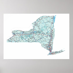 Affiche Copie d'un état à un autre de carte de New York