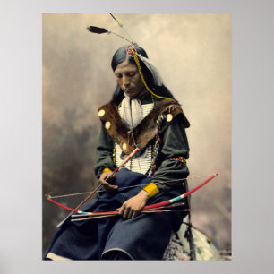 Affiche Copie en chef de Lakota de Collier-Ogala d'os