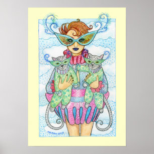 Affiche Copie féline de mascarade