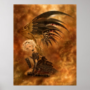 Affiche Copie foncée d'ange de Steampunk