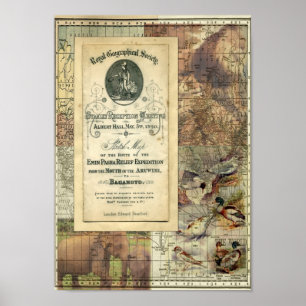 Affiche Copie géographique royale de collage de société