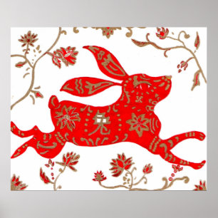 Affiche Copie, lapin chinois de nouvelle année
