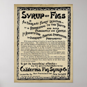 Affiche Copie médicinale vintage - sirop des figues