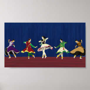 Affiche Copie miniature de danseurs de Kathak