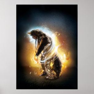 Affiche Copie orientée de "ours" de Natif américain