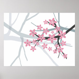 Affiche Copie originale de toile de branche de Sakura