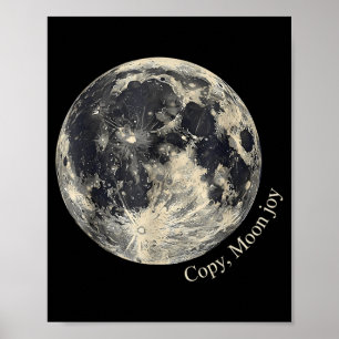 Affiche Copie Rétro Lune Joie Citation Lunaire Drôle Amour