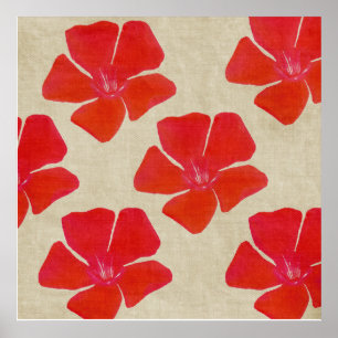 Affiche Copie rouge de fleur