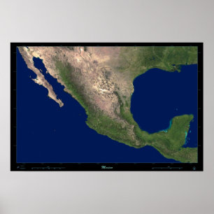 Affiche Copie satellite de photo d'affiche du Mexique