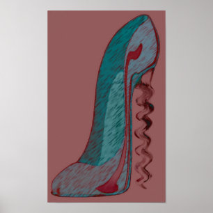 Affiche copie stylet d'art de chaussure de tire-bouchon de