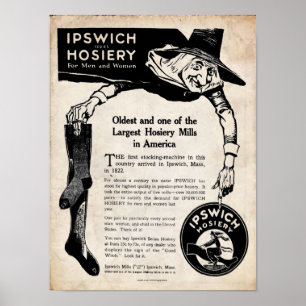 Affiche Copie vintage de la bonneterie Cie. d'Ipswich