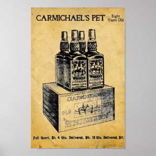 Affiche Copie vintage de whiskey d'animal familier de