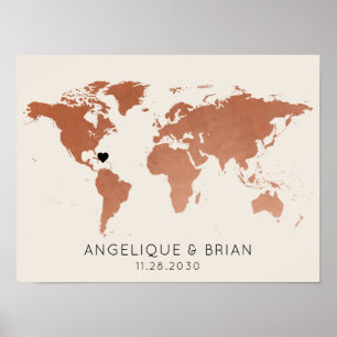 Affiche Copper Travel Thème Invité Connexion Mariage Mitzv
