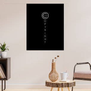 Affiche Copyright Moderne Typographique Noir