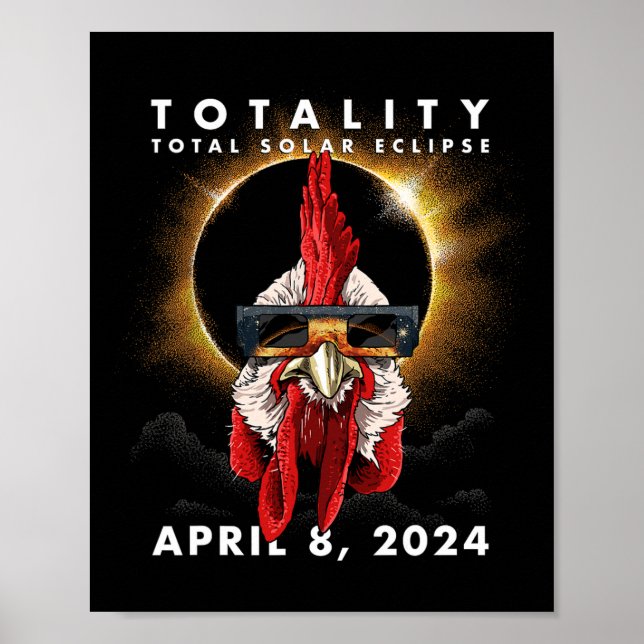Affiche Coq de poulet solaire Eclipse 2024 (Devant)