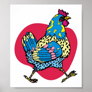Affiche Coq drôle