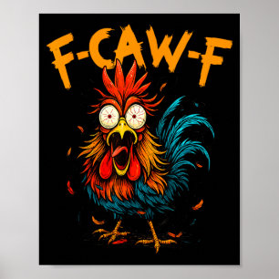 Affiche Coq drôle de poulet café Fcawf oiseau drôle