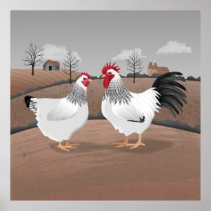 Affiche Coq et Poule