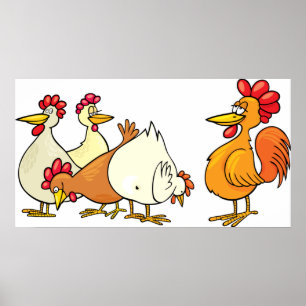 Affiche Coq Et Poules